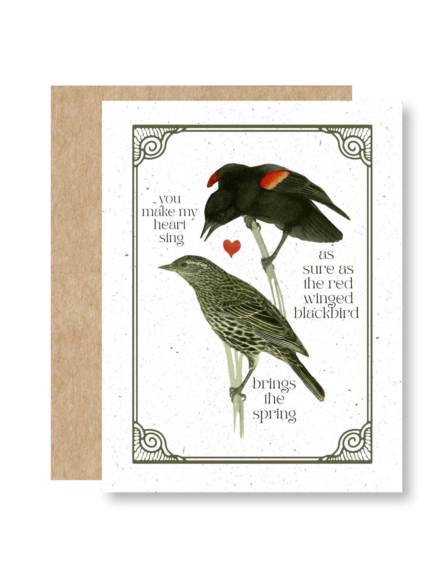 Redwing Heart-Sing greeting card