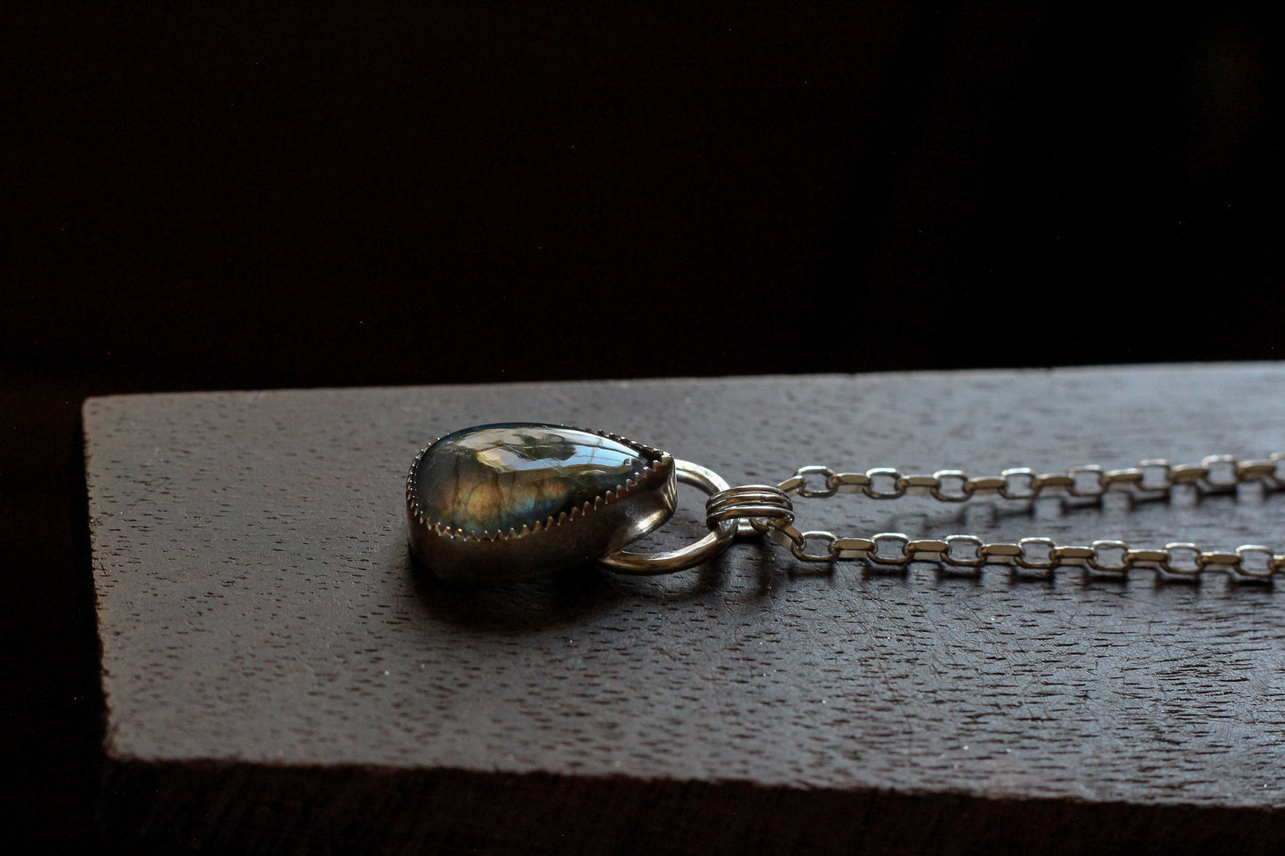 Sunset Labradorite Halo Necklace