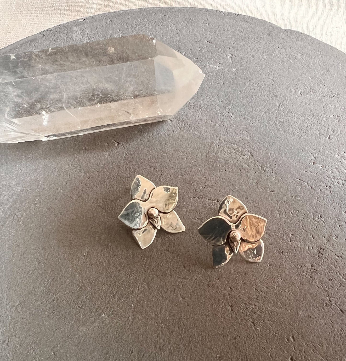 Mini Moth Orchid Sterling Silver Stud Earrings