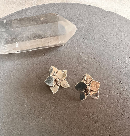 Mini Moth Orchid Sterling Silver Stud Earrings