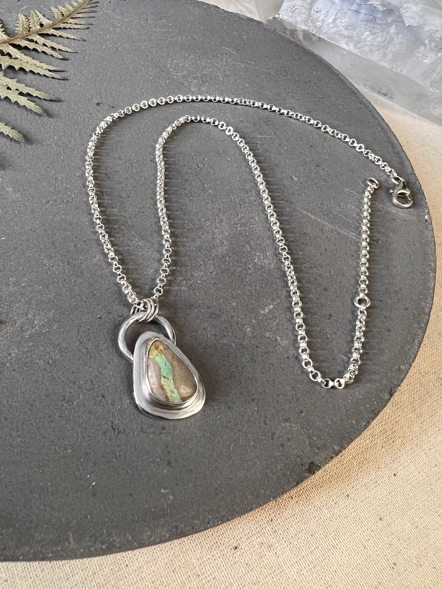 Royston Ribbon Turquoise Pendant (w/ chain)