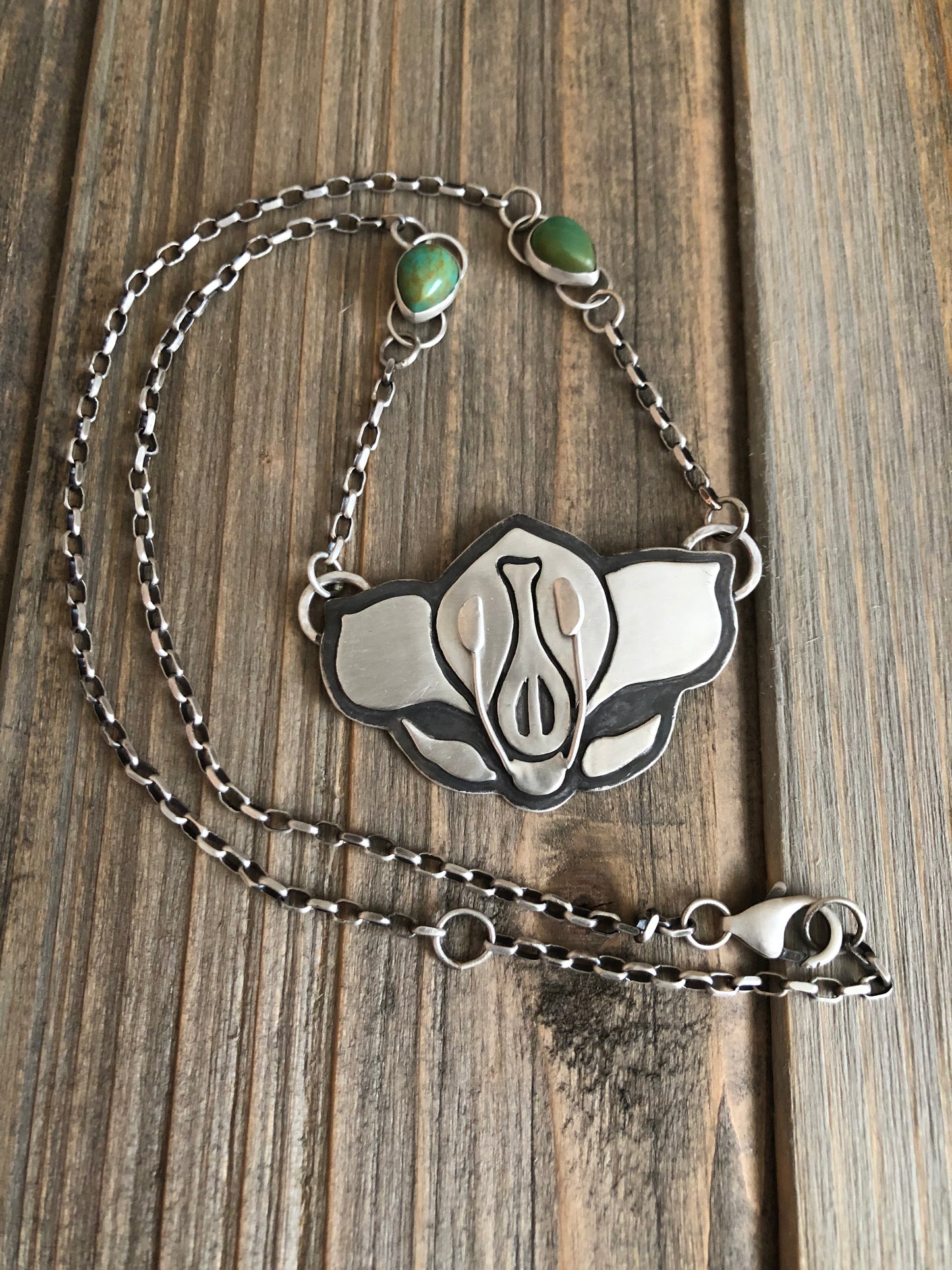 Perfect Flower Cross Section with Kingman Turquoise